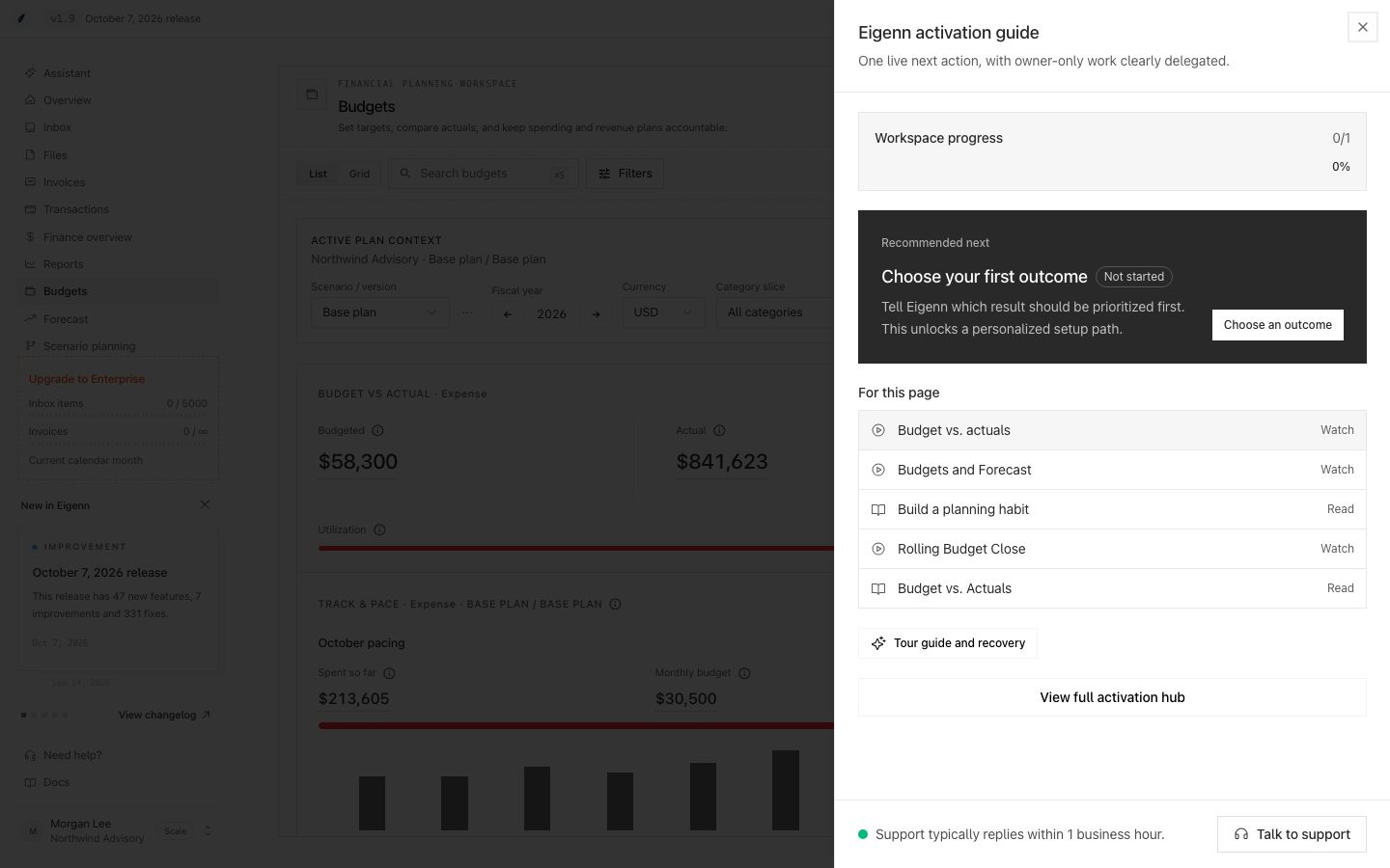 The guide on Budgets with For this page listing budget lessons to watch and a docs page to read.
